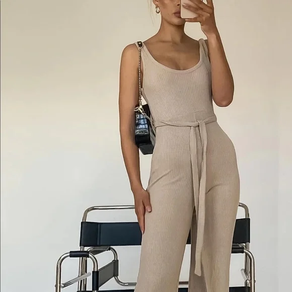 Princess Polly beige Callie jumpsuit - Picture 2 of 4